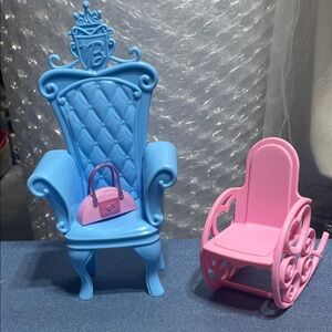 💙Blue Castle Barbie Swan Chair & extras